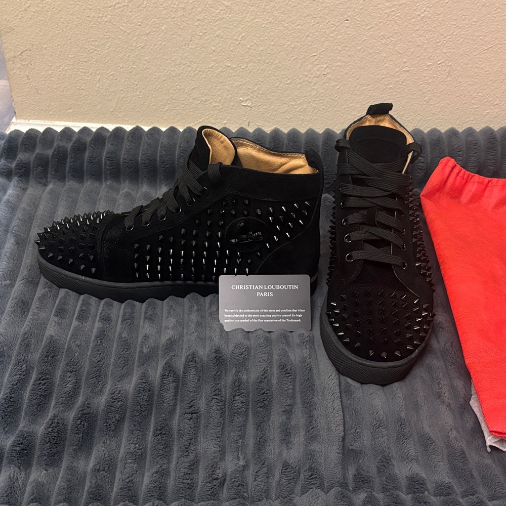 Christian Louboutin Black Spiked Sneakers